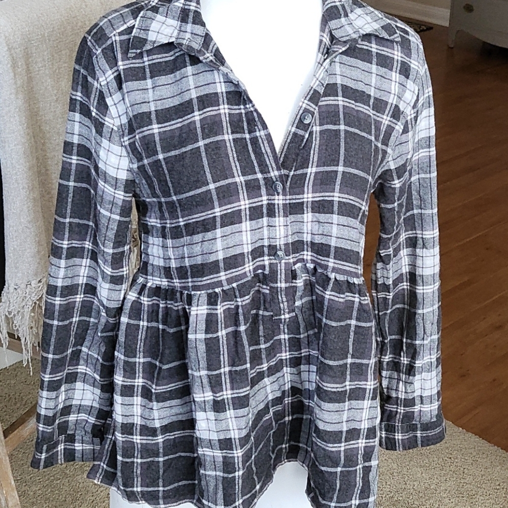 American Eagle Plaid Button Tunic - image 3